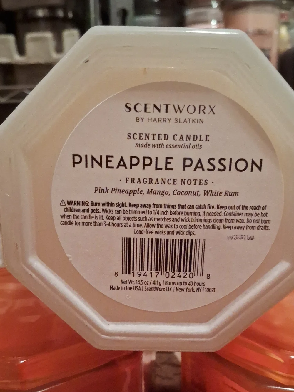 Pineapple Passion Scented Candle — Orange